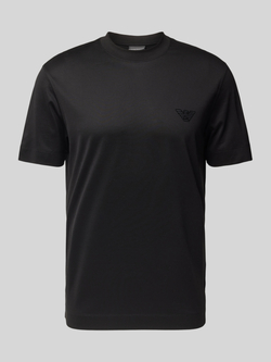 Emporio Armani Logo Print T-shirt Lyocell Katoen Black Heren