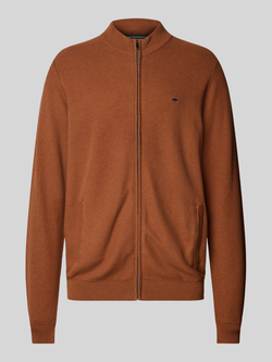 FYNCH-HATTON Regular fit gebreid jack met ritssluiting