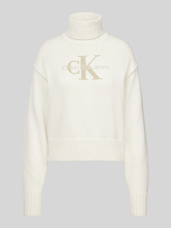 CALVIN KLEIN Dames Truien & Vesten Chenille Monologo Sweater Wit