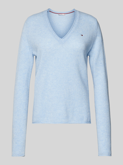 Tommy Hilfiger Pullover met afgeronde V-hals model 'SOFT WOOL'