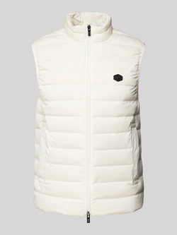 Emporio Armani Gewatteerd Nylonvest met Logopatch White Heren