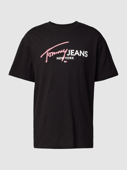Tommy Jeans T-shirt met labelprint model 'SPRAY POP COLOR'
