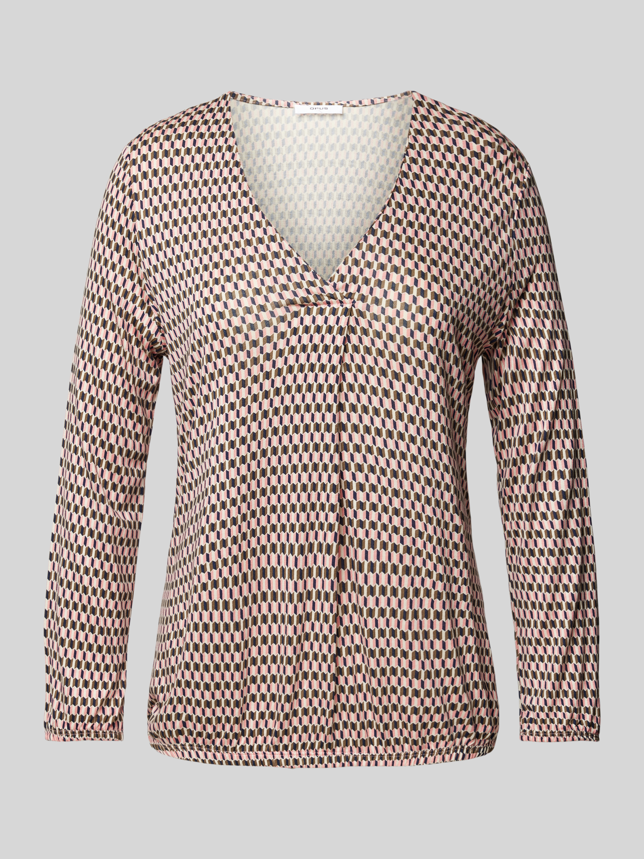 Opus Elegante Blouse met Lange Mouwen Pink Dames