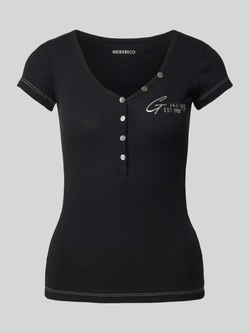 Guess T-shirt met labelprint model 'HENLEY'