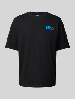 Hugo Blue Oversized T-shirt met labelprint model 'Nimayliti'