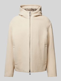 Emporio Armani Gele wollen jas capuchon volledige rits zakken Yellow Heren