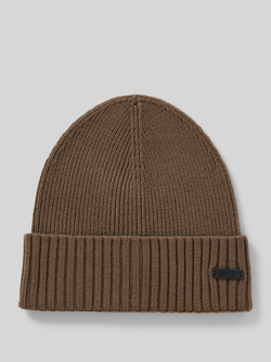 Boss Beanie met labelbadge model 'Fati'