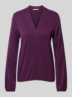 Tom Tailor Loose fit shirt met lange mouwen V-hals en elastische boorden