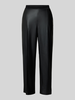 MAC Stoffen broek in leerlook model 'CHiara'