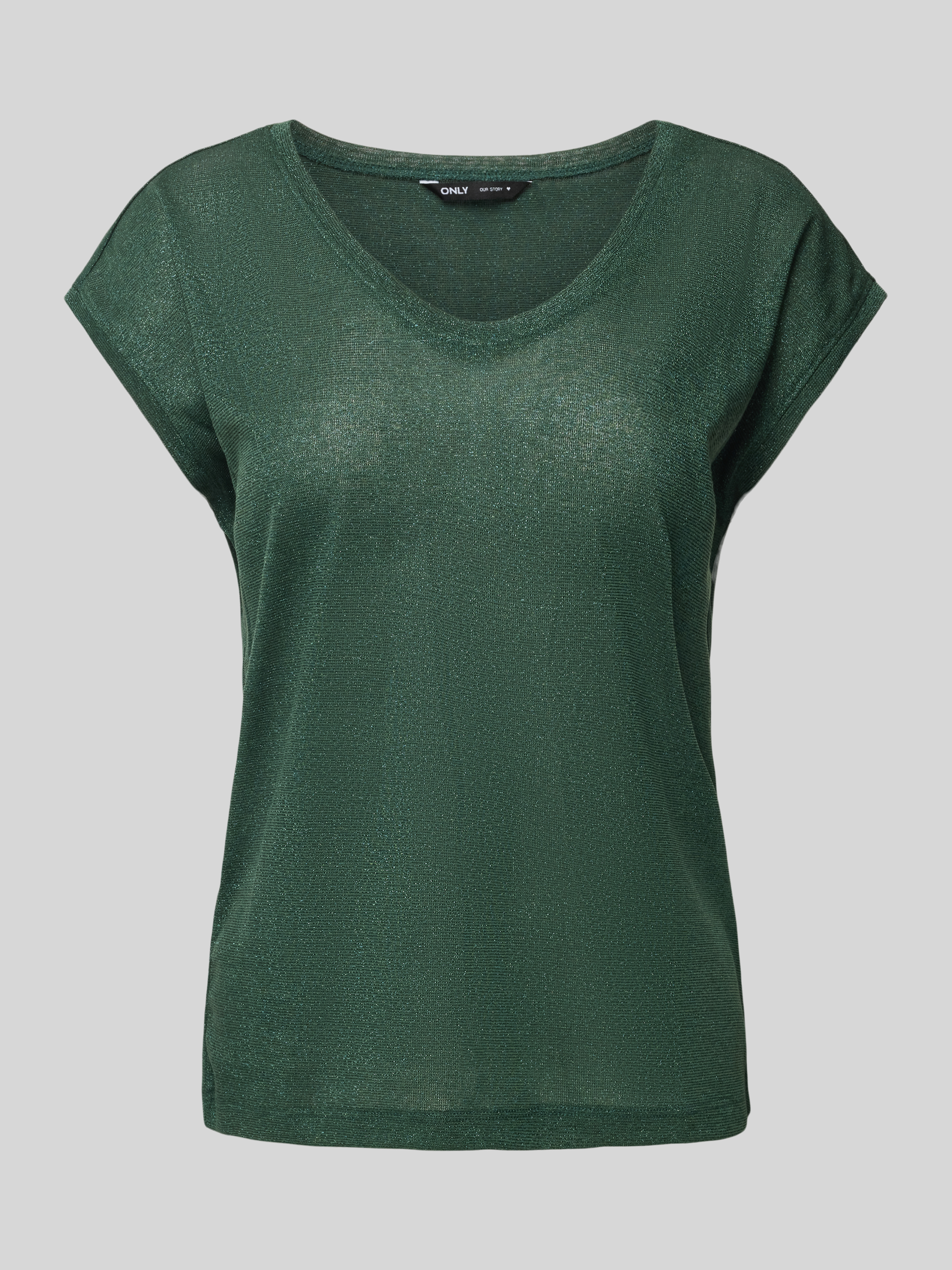 Only Silvery V-neck Loose Shirt Dames