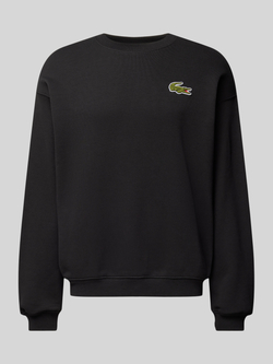 Lacoste Zwarte Sweatshirt met Krokodillenbadge Black Unisex