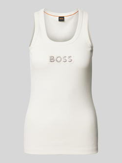 Boss Orange Tanktop C_Ematite_stonebadge met boss-borduursel van glitterstenen