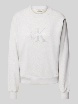 CALVIN KLEIN Dames Truien & Vesten Chenille Monologo Crewneck Grijs