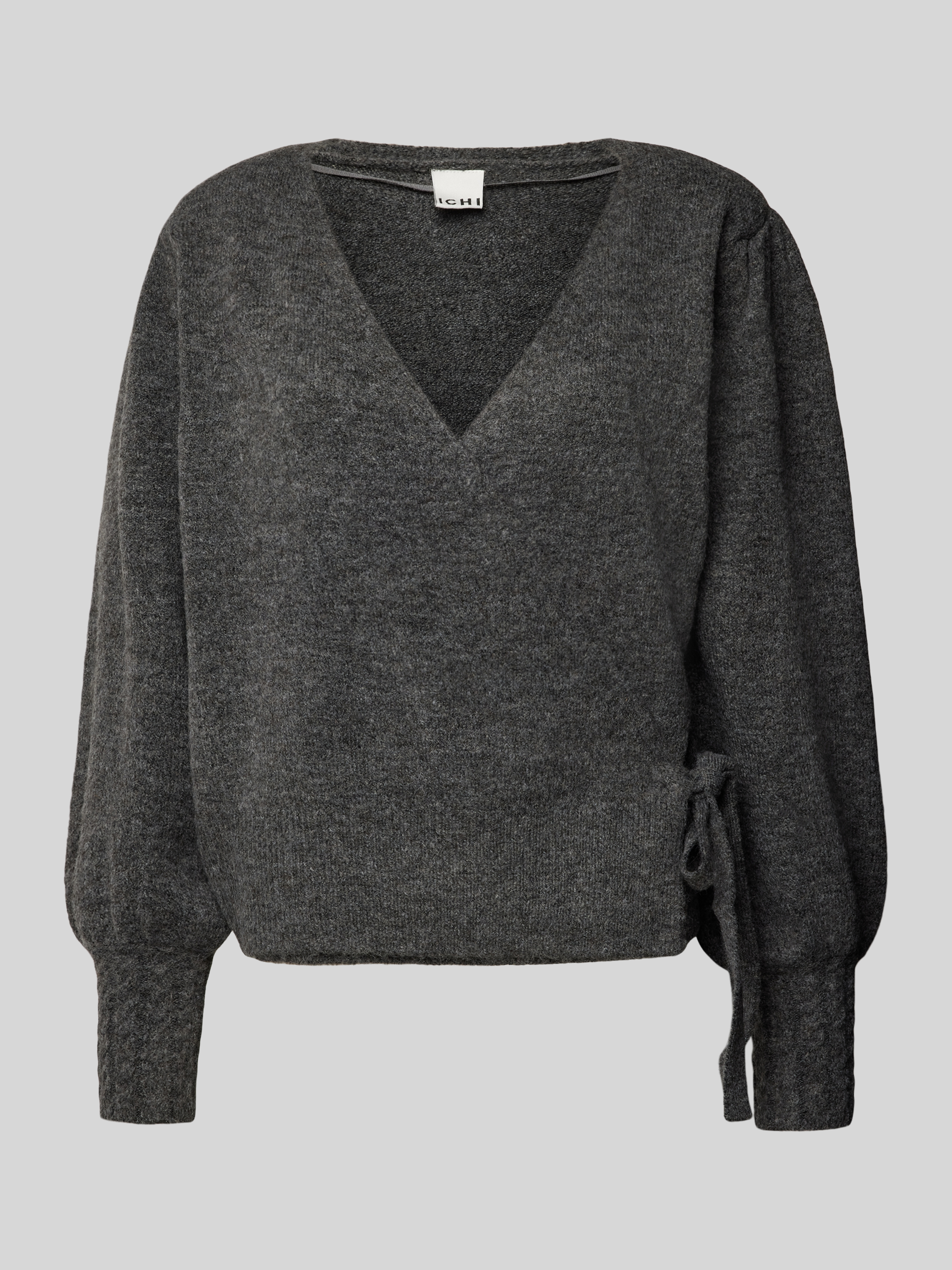 Ichi Gebreide pullover met strikdetail model 'HOLENE'