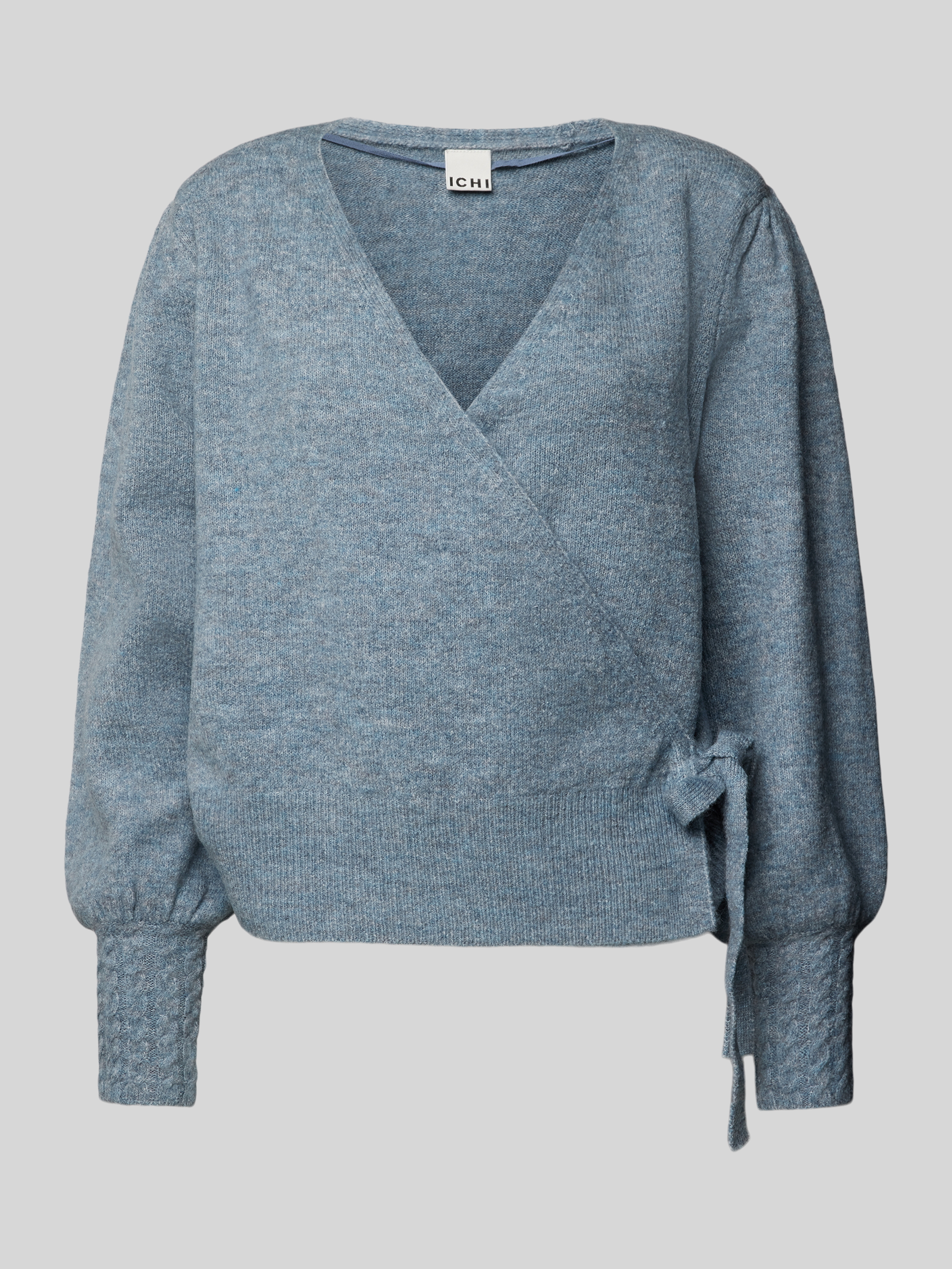 Ichi Gebreide pullover met strikdetail model 'HOLENE'