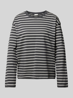 Kaffe Gestreept T-shirt Lange Mouwen Zwart Wit Gray Dames