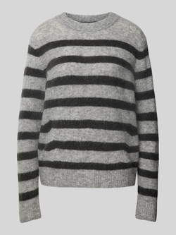 MOS MOSH Dames Truien & Vesten Thora Stripe Crewneck Knit Antraciet