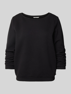 Tom Tailor Denim Shaped fit sweatshirt van biologische katoenmix met 3 4-mouwen en dobbystructuur
