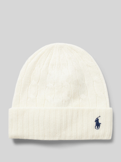 Ralph Lauren Ivoor Wol Kasjmier Beanie Vrouw Beanie Beige Dames