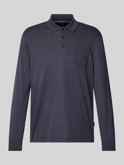 Bugatti Poloshirt met lange mouwen met fijne structuuruitstraling