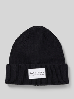 Only Beanie met omslag en labelpatch model 'ALPHA'