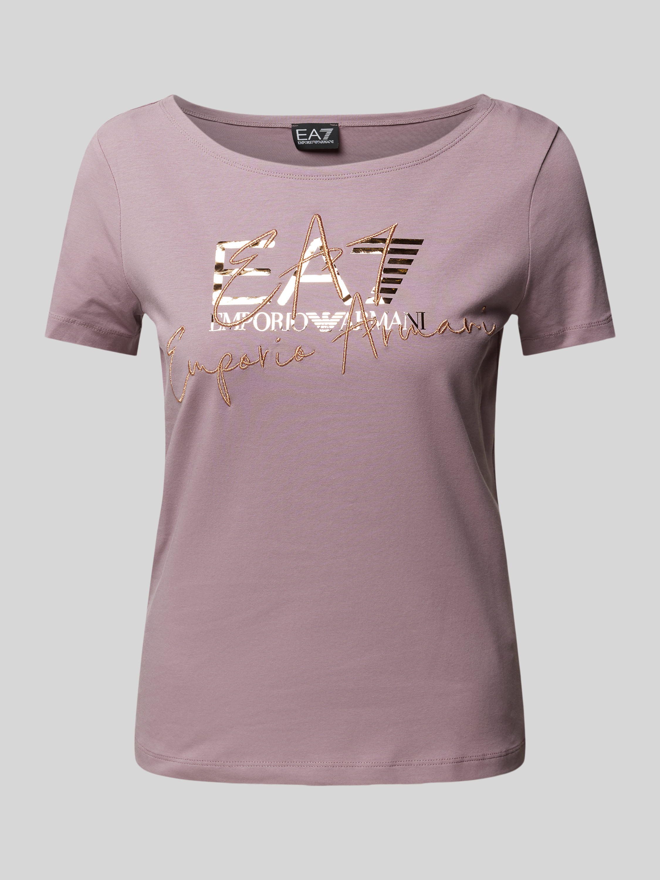 EA7 Emporio Armani T-shirt met labelprint en -stitching