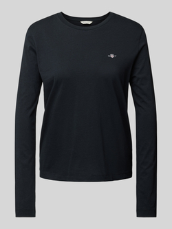 Gant Shirt met lange mouwen REG SHIELD LS T-SHIRT klein logoborduursel op borsthoogte