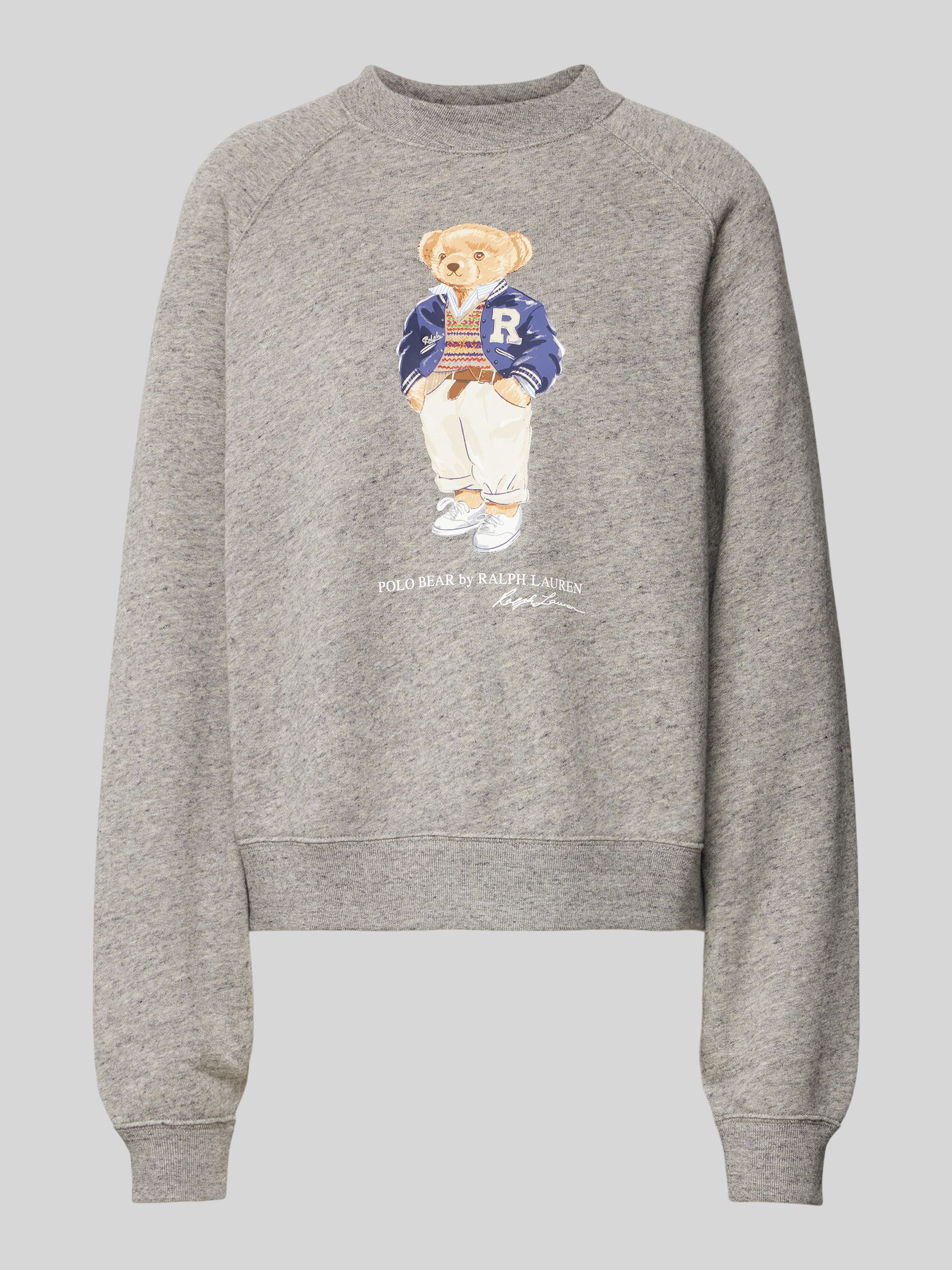 Polo Ralph Lauren Grijze Crewneck Sweater met Polo Bear Gray Dames