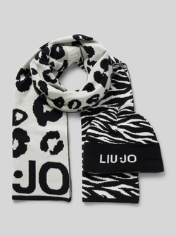 Liu Jo White Beanie in een set met sjaal model 'Sciarpa'