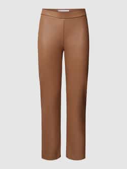 RAFFAELLO ROSSI Regular fit broek in leerlook in verkort model 'MACY'