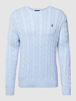 Polo Ralph Lauren Gebreide pullover met logopatch en kabelpatroon