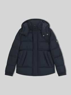 Boss Regular fit gewatteerd jack met opstaande kraag met drukknopen