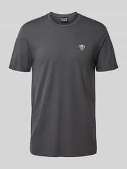 EA7 Emporio Armani T-shirt van viscosemix met labelpatch