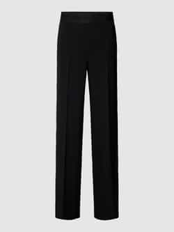 CAMBIO Elegante zwarte broek met geborduurde tailleband Black Dames