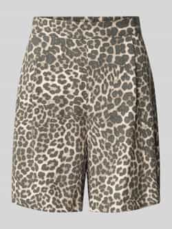 Jake*s Casual Korte broek van een mix van viscose en linnen met elastische band