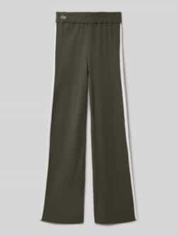 Lacoste Baggy fit stoffen broek van viscosemix met labelpatch