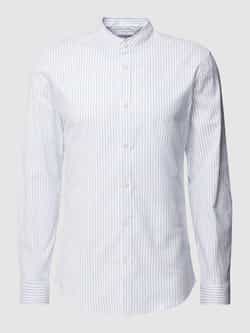 Lindbergh Slim fit vrijetijdsoverhemd met opstaande kraag model 'Manderin'