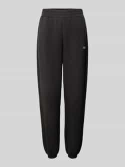 Guess Zwarte Bedrukte Vetersluiting Broek Vrouwen Herfst Winter Black Dames