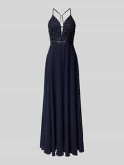 Vera Mont Elegante Geborduurde Avondjurk Blue Dames