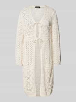 Monari Gebreide cardigan met ajourpatroon