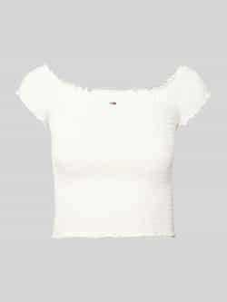 Tommy Jeans Slim fit korte top met gesmokte inzetten