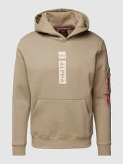 alpha industries Hoodie met labelprint en kangoeroezak