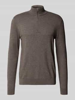 SELECTED HOMME Heren Truien & Vesten Slhberg Half Zip Cardigan Noos Bruin
