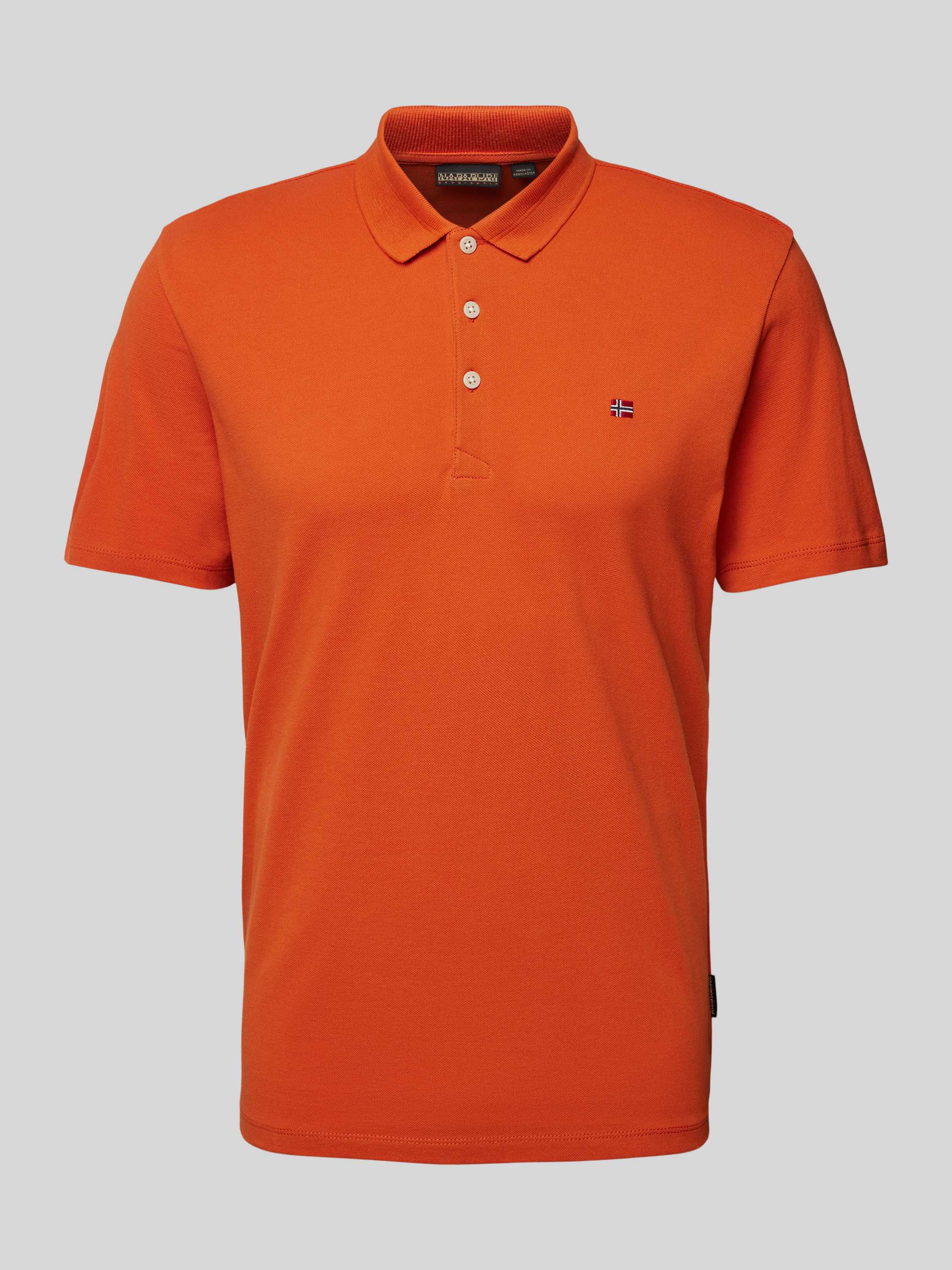 Napapijri Oranje Katoenen Poloshirt Geborduurd Logo Orange Heren