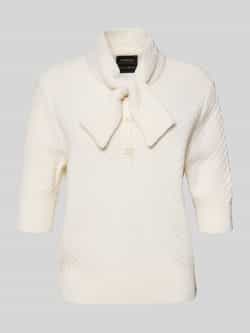 Marc Cain Gebreide pullover van een mix van scheerwol en kasjmier met strik