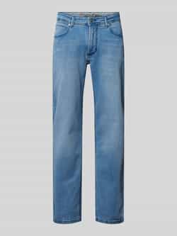 Christian Berg Men Straight fit jeans met contrastnaden van biologische katoenmix
