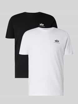 Alpha Industries Shirt met ronde hals Basic T Small Logo 2 Pack (set 2-delig)
