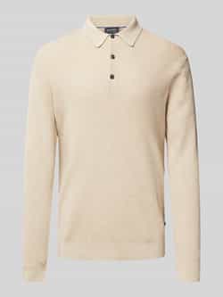 OLYMP Level Five Slim fit gebreide pullover met polokraag van katoen