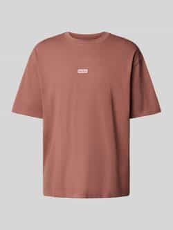 Hugo Blue T-shirt met labelprint model 'Nalono'