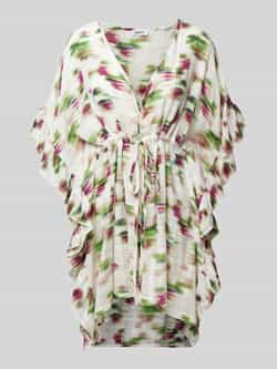 Esprit Poncho met all-over motief en volants